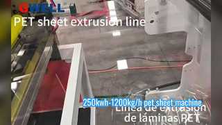 Línea de producción de láminas de PET de 250 Kwh, 1200 kg/h