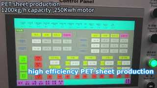 Producción de PET de 1200 kg/h, motor de 250 Kwh