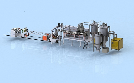 comprar Utilizar una línea de extrusión de láminas de PET 100% reciclado con material PET reciclado posconsumo online manufacture