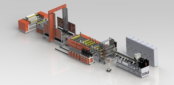 comprar Máquina de fabricación de papel de piedra línea de extrusión de película de estiramiento de tres capas online manufacture