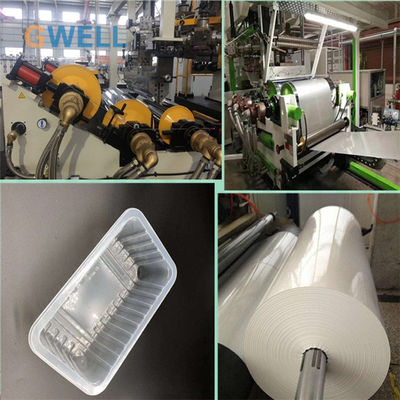 comprar Línea de extrusión de láminas de blister de PP con 80% de material reciclado Coextrusión de 4 capas y ancho de 800-1500 mm para termoformado online manufacture